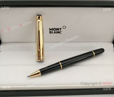 Copy Mont blanc Meisterstuck Rollerball pen Gold Cap & Black Barrel